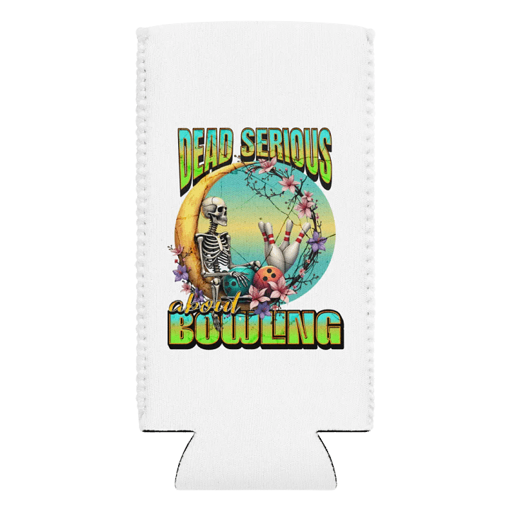 Dead Serious About Bowling Skeleton Whimsical Moonlight Coozie product image (2)