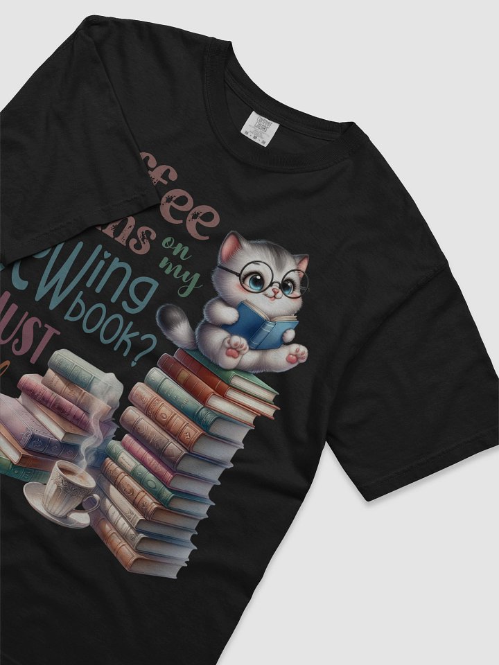 Coffee Stains Cozy Cat and Sewing Books T-Shirt product image (2)