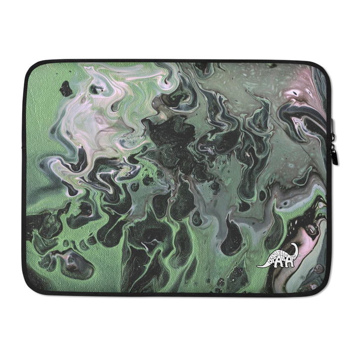 Metallic Green Fluid Acrylic Laptop Sleeve product image (2)
