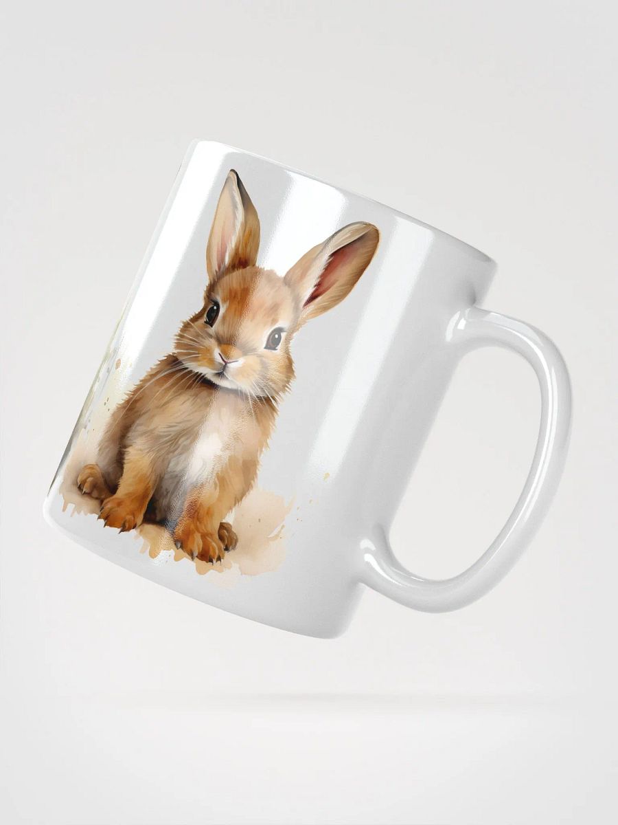 Fluffy Rabbit Trio White Glossy Mug product image (4)