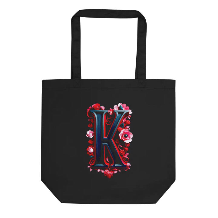 Valentine’s Monogram Letter K(3) Black Tote product image (1)