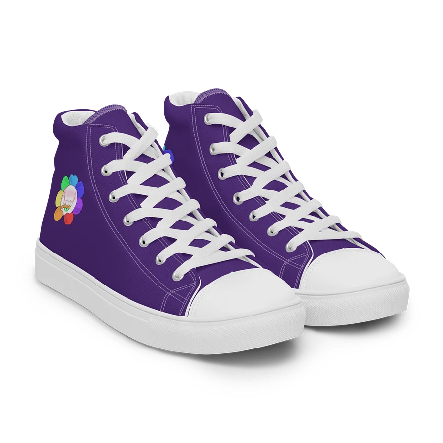 Dark Purple and White Flower Sneakers product image (39)