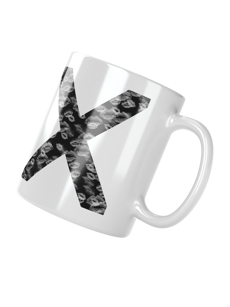 Black X White Lipstick Kisses | Glossy White Mug product image (4)