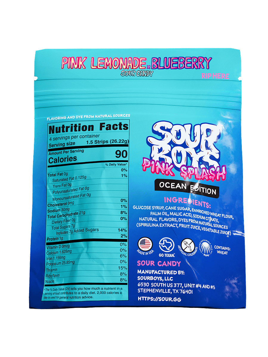 Pink Splash Sour Belts - SourBoys product image (2)