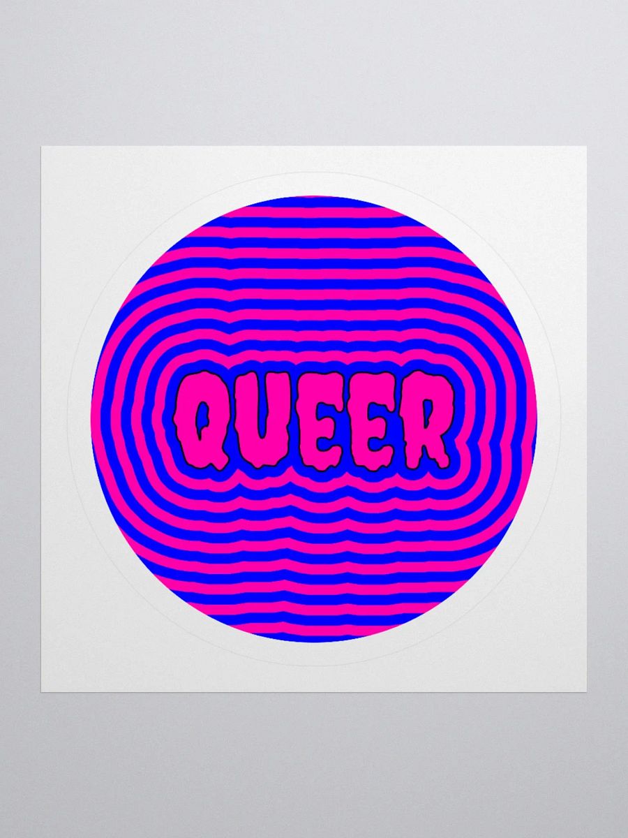 Creepy Queer Cotton Candy Color Sticker, Neon Pink Blue Queer Art product image (1)
