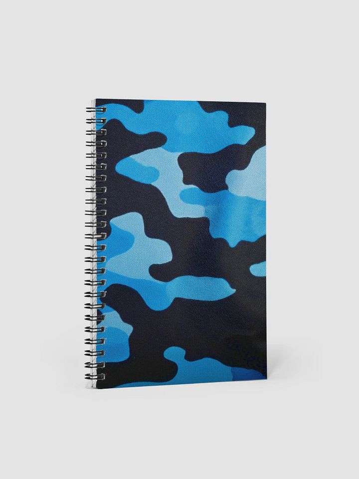 Spiral Notebook black and light blue camo product image (1)