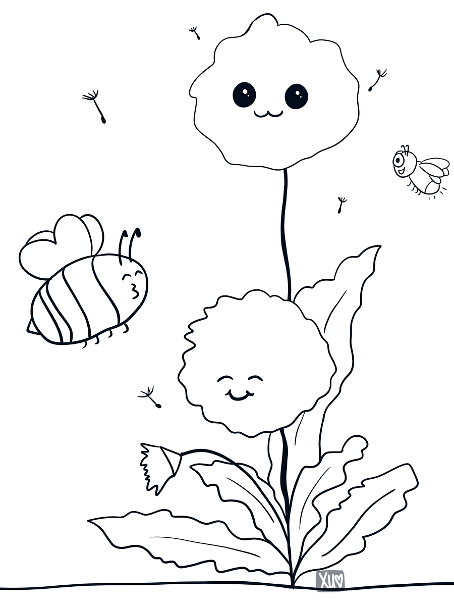 Dandelion Coloring Page product image (1)