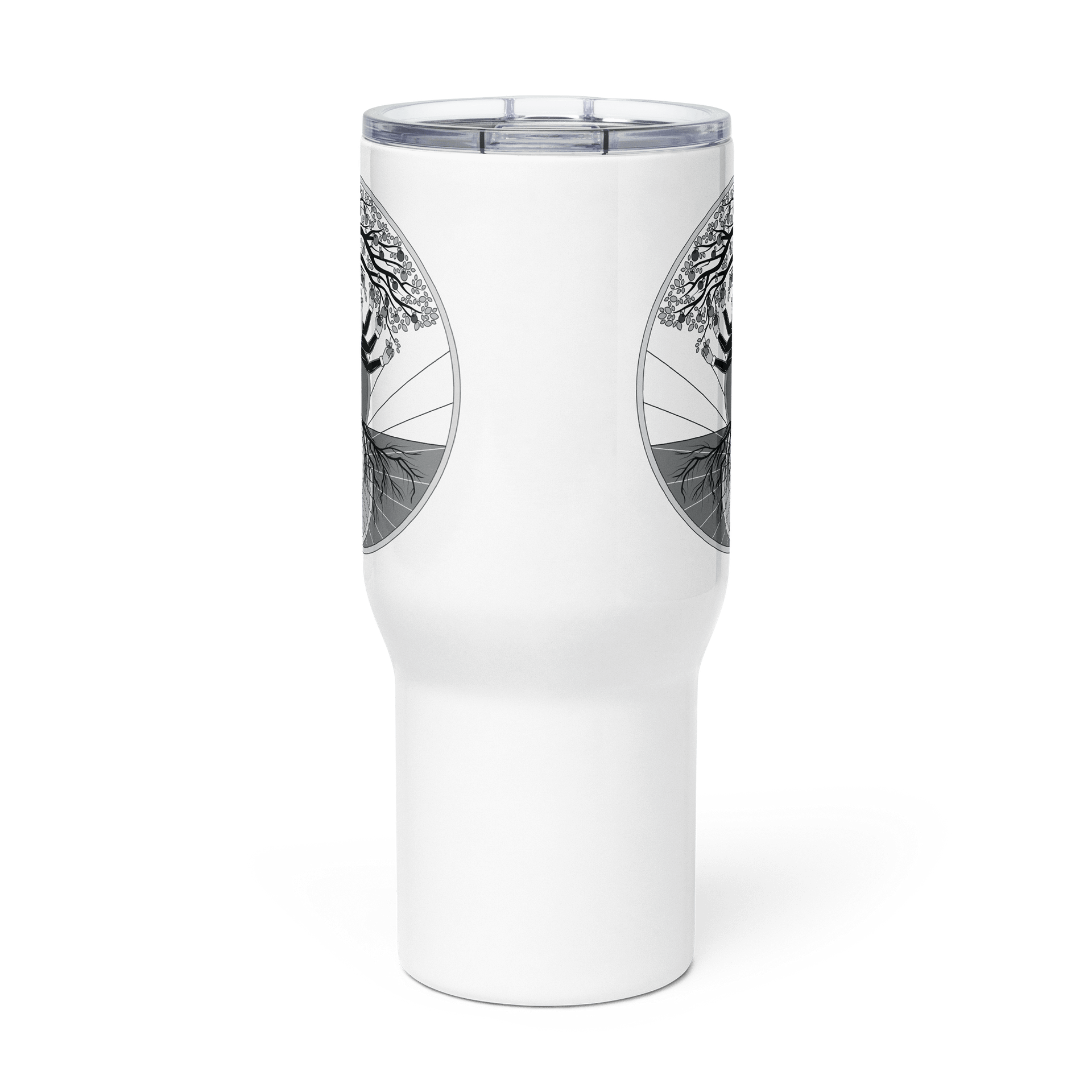 Stainless Steel Travel Mug with Handle - Tree of Psyche (Origional B&W) product image (2)