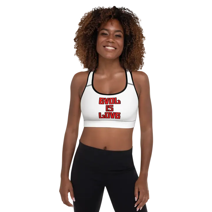 White Evol Is Love Sports Bra product image (1)