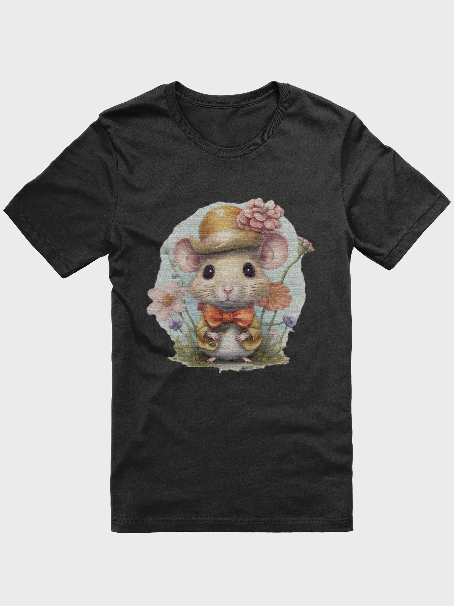 Cute little mouse wearing a hat and a bow tie Supersoft T-Shirt product image (1)