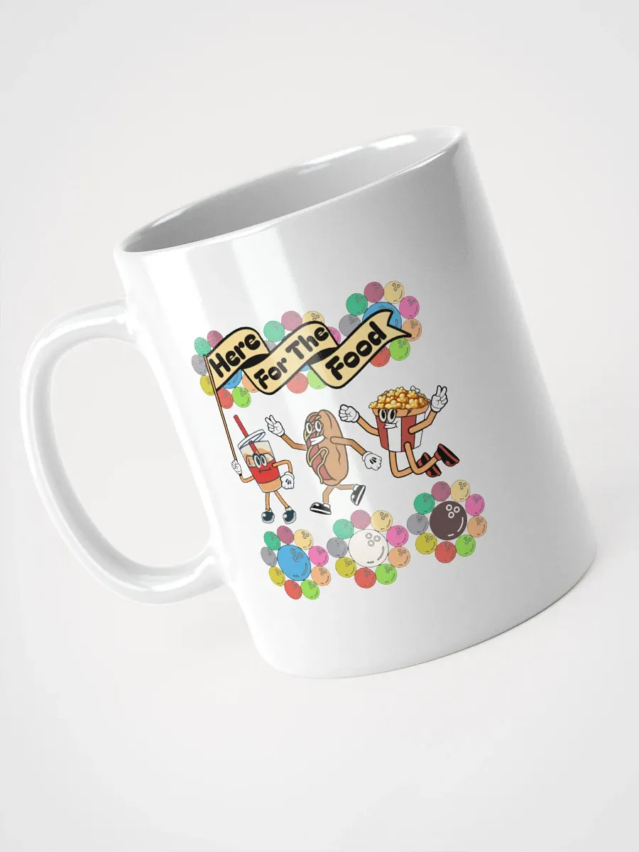 Here For The Food Bowling Foodie Fun White Glossy Mug product image (2)