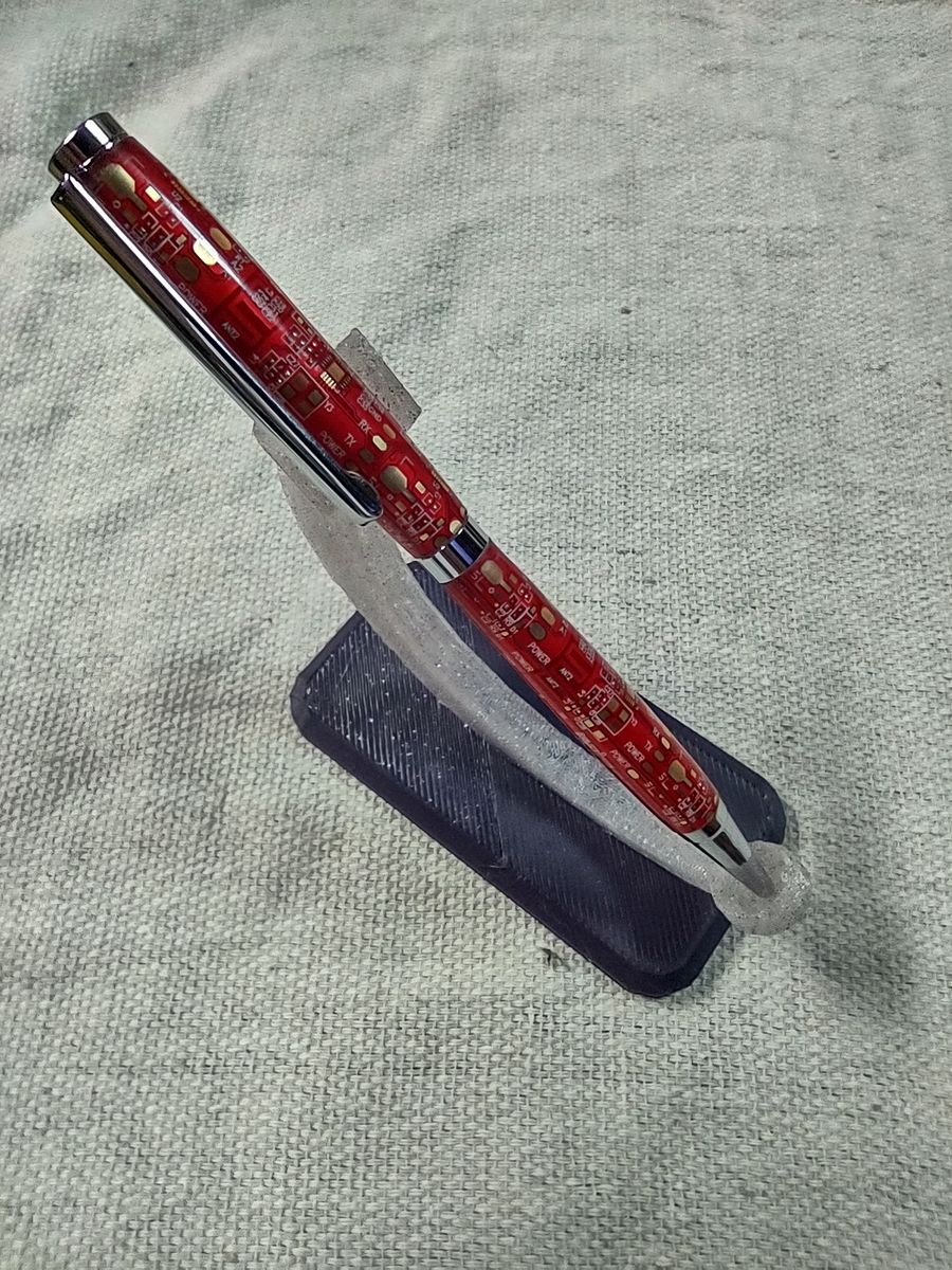 Red Circuitry Slimline Pen with Chrome Accents - RBSLCIR002 product image (2)