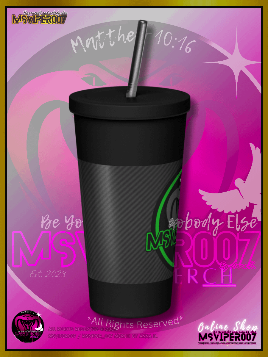 Tumbler - "MsViper_007™ Brand [green/blk] - Support&Sport" Insulated Tumbler with a Straw By Anna H. product image (5)