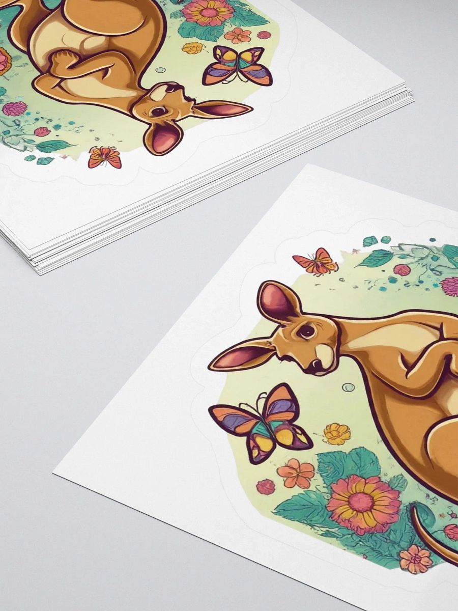 Kangaroo and Butterflies Kiss Cut Stickers product image (11)