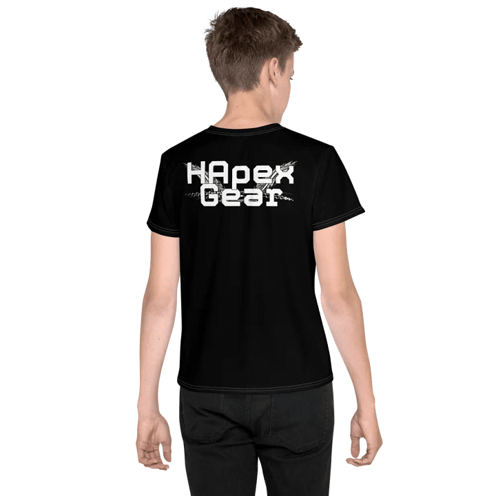 White HApex Gear White Logo Cancer Awareness Orange Ribbon. Black Youth Crew Neck T-Shirt product image (2)