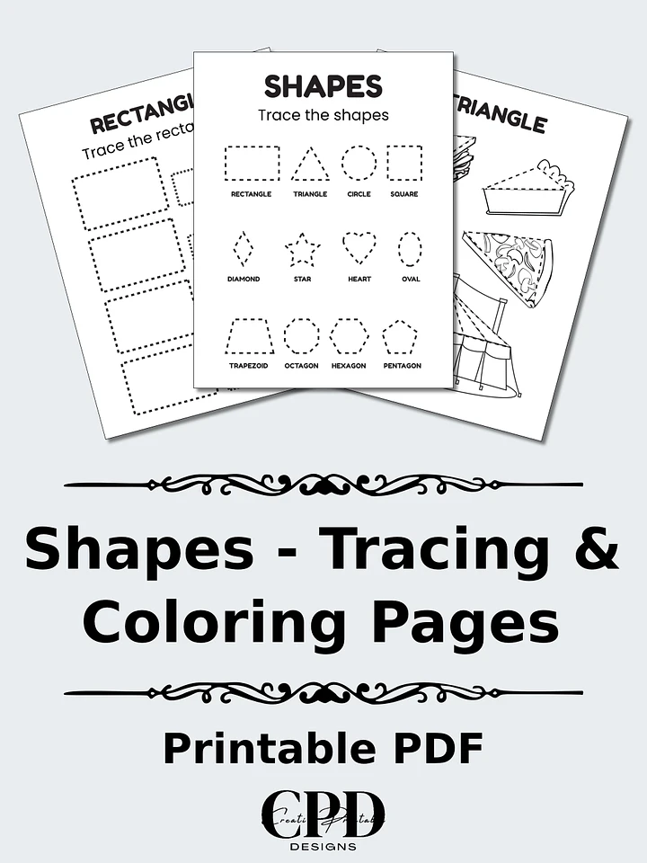 Printable Learn Shapes Tracing and Coloring Pages product image (1)