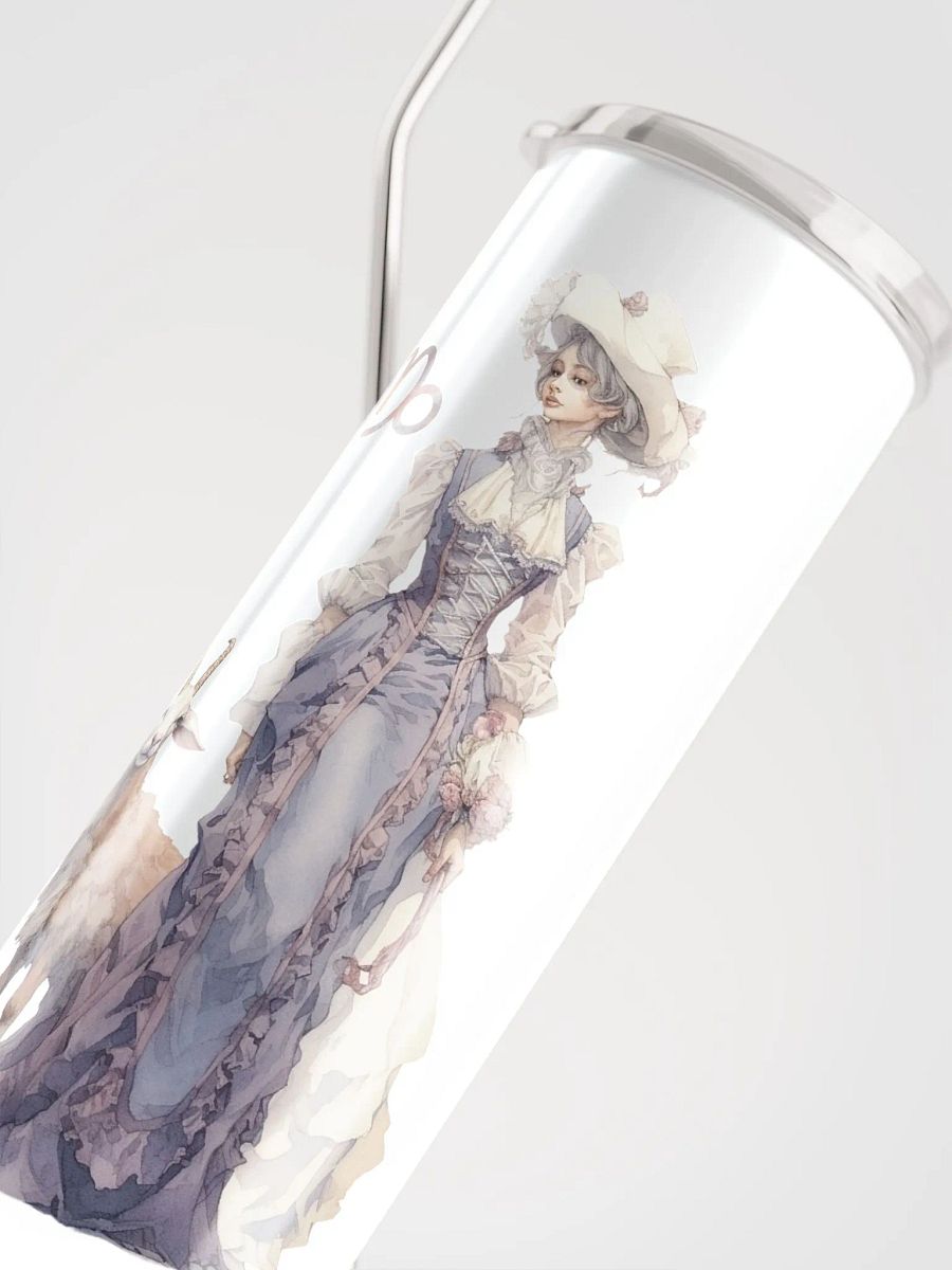 White Capricorn Stainless Steel Tumbler: Embrace Zodiac Elegance with Capricorn Woman Illustration product image (5)