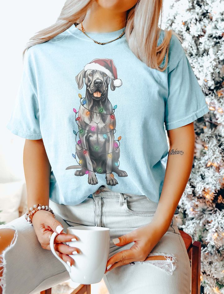 Funny Great Dane(Blue) Christmas T-Shirt for Great Dane Paw-rents product image (11)