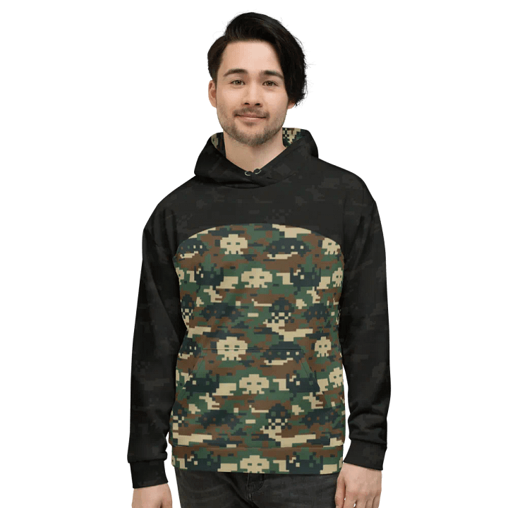 Space Invaders Camo Unisex Hoodie (Obsidian) product image (2)