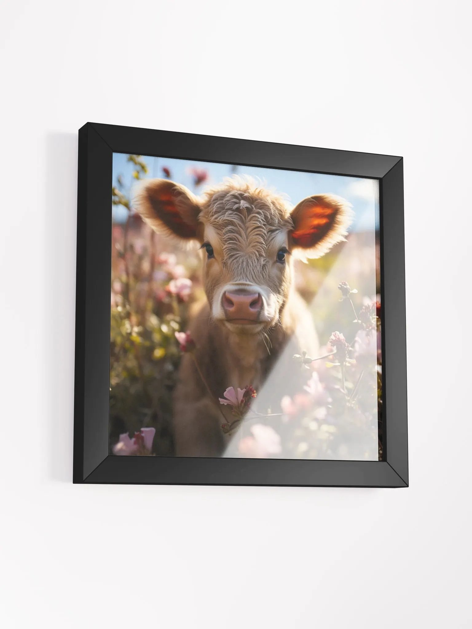 Cow In a Field of Flowers Farm Animal Wall Art product image (16)