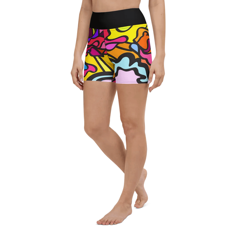 Vibrant Energy Yoga Shorts - Wave at Sunset product image (5)