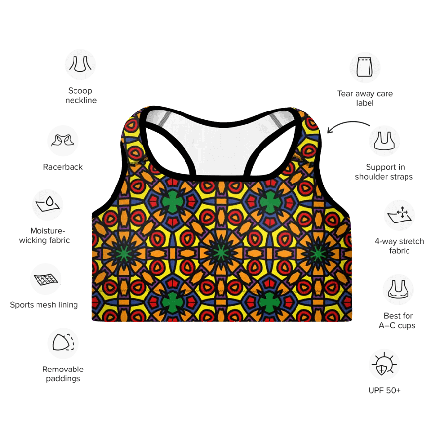 Pride Abstract (1) - Padded Sports Bra product image (7)