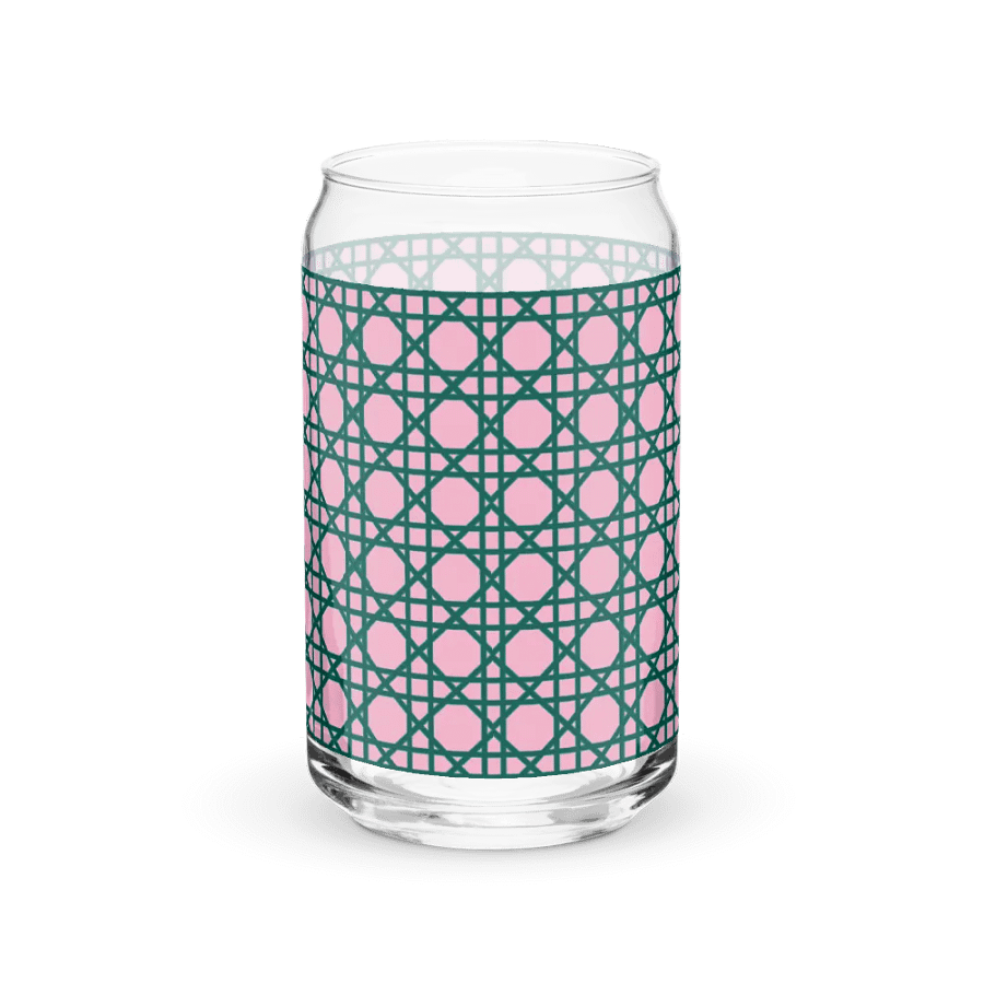 Cannage Green Pink Initial B Can-Shaped Glass product image (7)