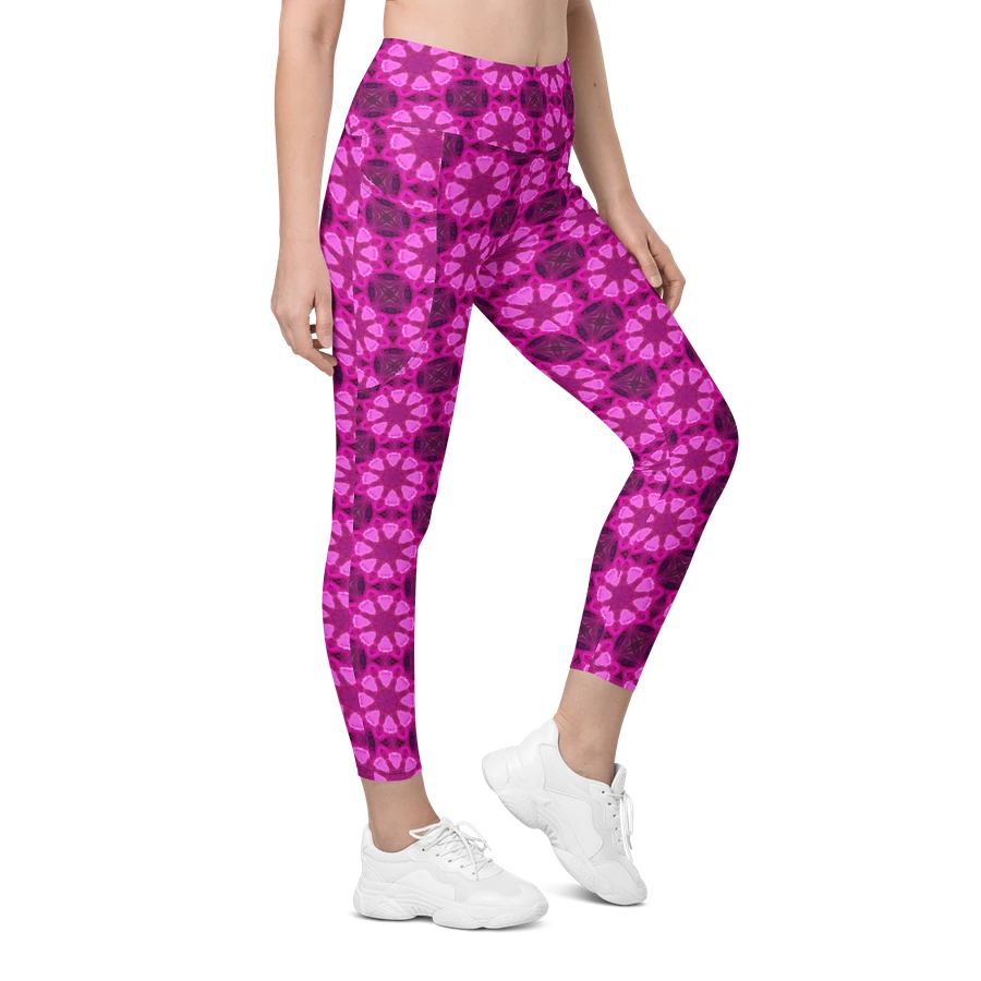 Abstract Raspberry Shapes Repeating Pattern Ladies Leggings product image (20)