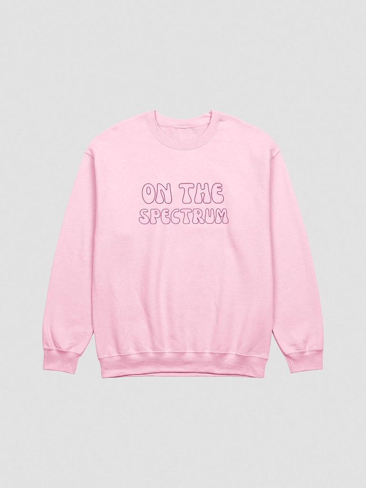 ON THE SPECTRUM OUTLINE (lg. design, pink thread) embroidered crewneck product image (13)