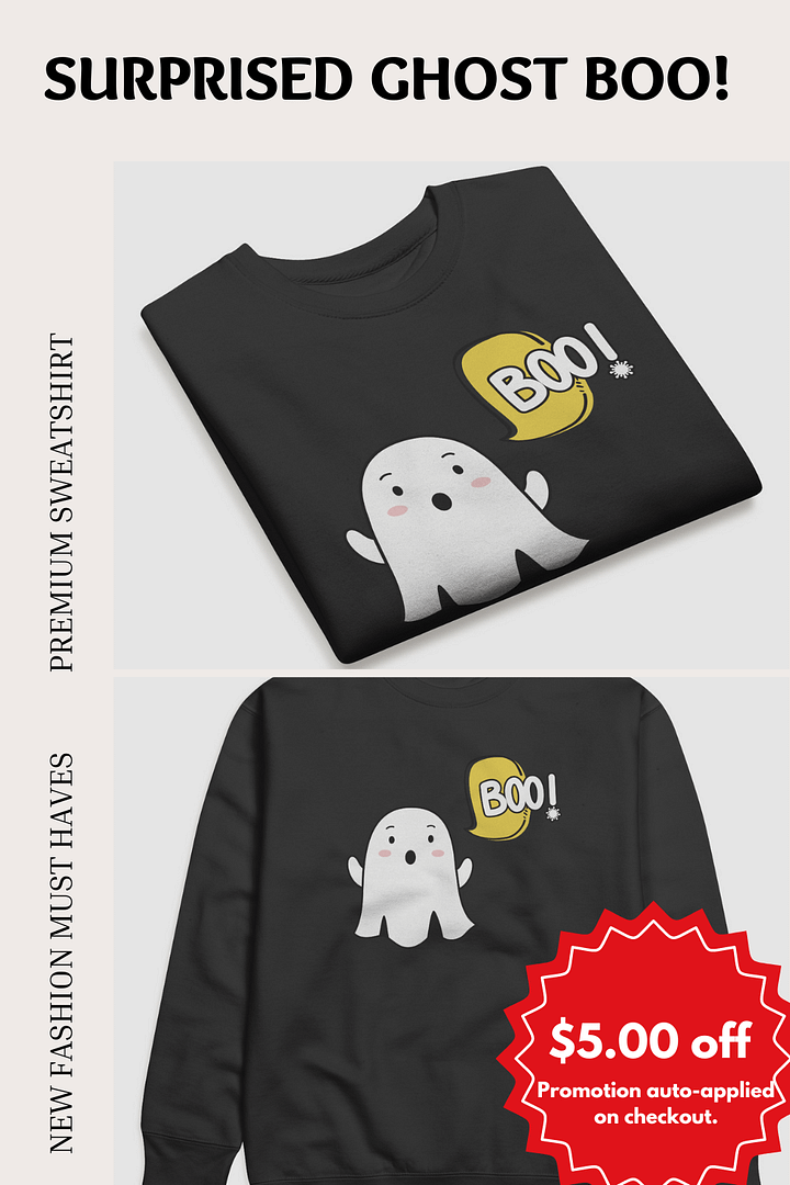Surprised Ghost BOO! Premium Sweatshirt product image (1)