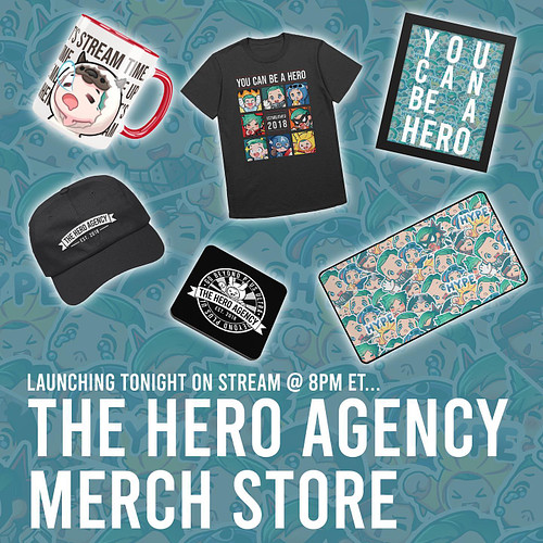 LAUNCHING TONIGHT @ 8PM ET -- The Hero Agency Merch Store is finally almost here! All money earned will go towards helping me...