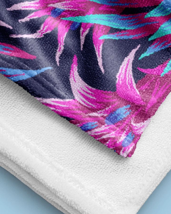 Beach Towel - Fasciata Tropical / Dark Blue & Pink product image (2)