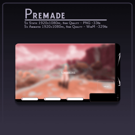 [FREE] ANIMATED Dark Anime Black White Stream OVERLAY Pack, Anime Overlay, Dark Anime twitch overlay, Anime black white Overlay, Screens Overlays product image (6)