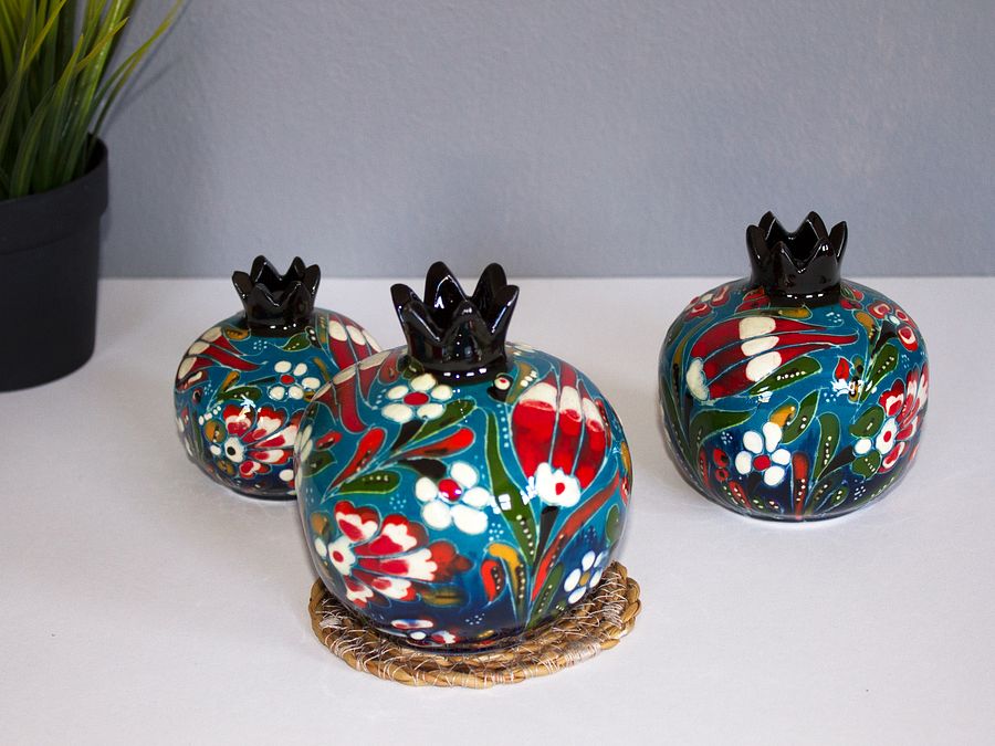 Decor 3-piece Pomegranate Handmade Ceramic set — handmade pottery product image (4)