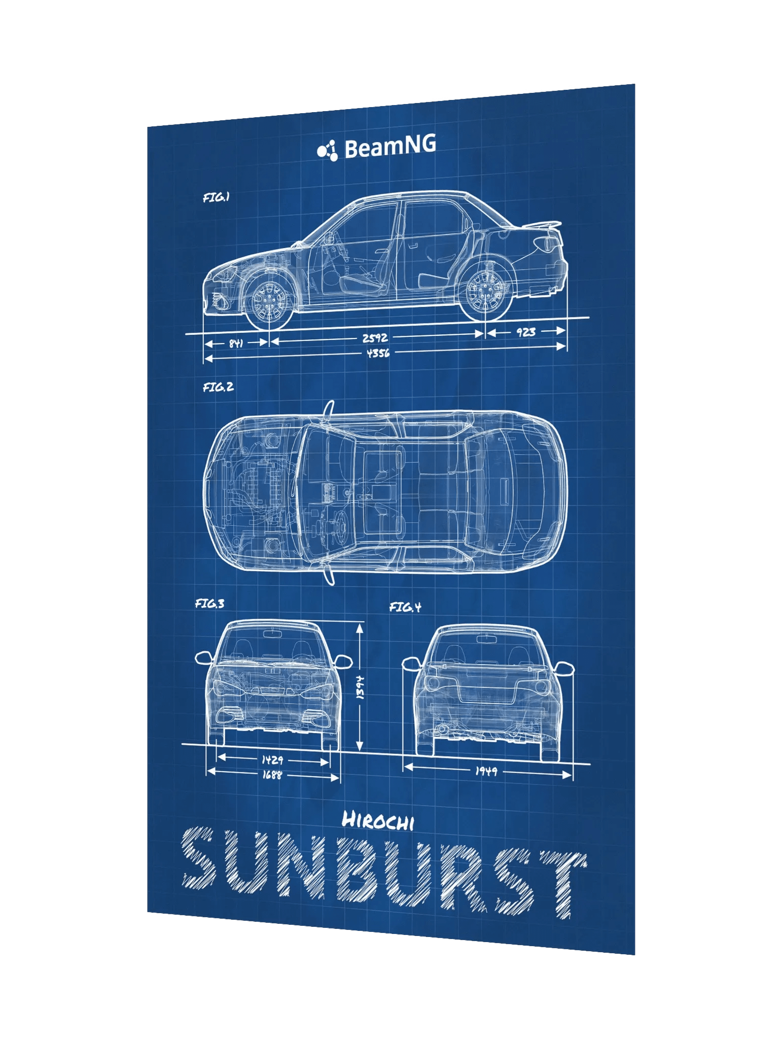 Hirochi Sunburst Blueprint Poster product image (3)
