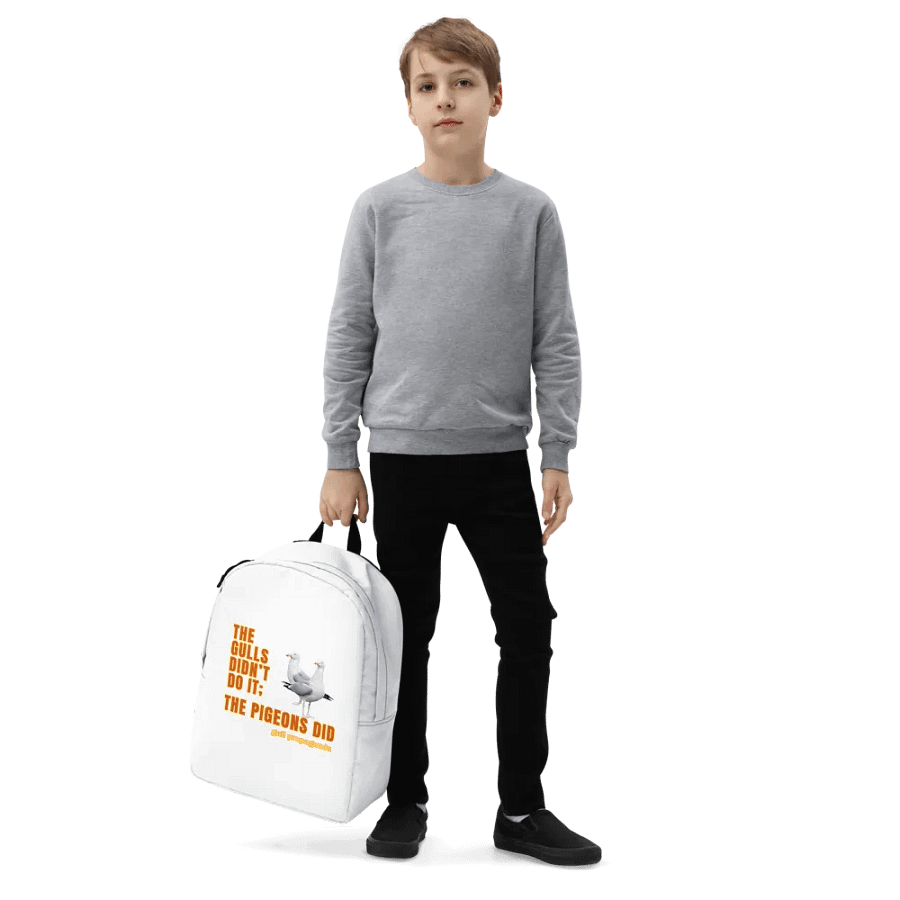 The Gulls Didn't Do it; The Pigeons Did - Gull propaganda minimalist backpack product image (6)