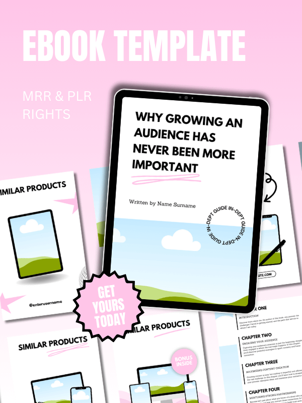 MRR/PLR Minimal Pink eBook Template product image (1)