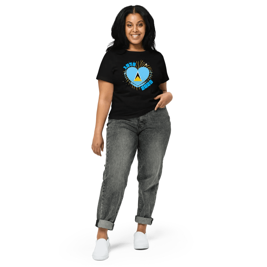 St. Lucia Heart Flag Women's Tee product image (4)