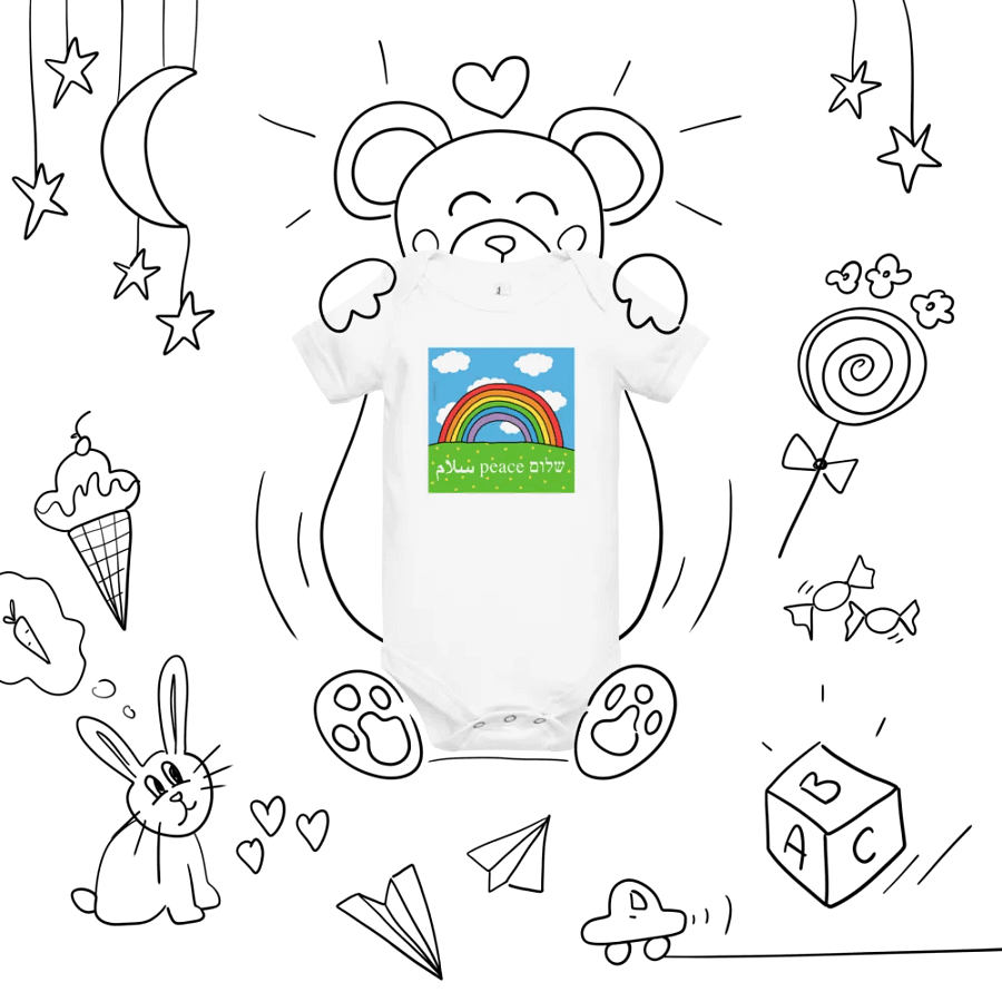 Peace Shalom Salaam Rainbow Onesie product image (7)