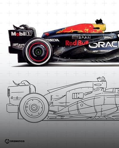 The art of speed. ✍️ 

This technical drawing of the Red Bull Racing RB21 showcases the incredible design and engineering tha...