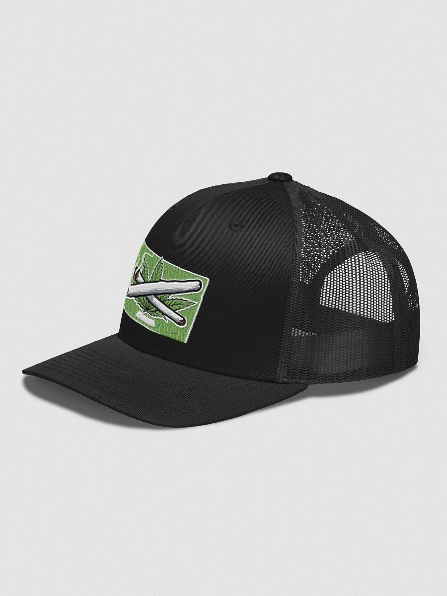 Cannabis Leaf Crossed Joints Illustration Trucker Hat product image (10)
