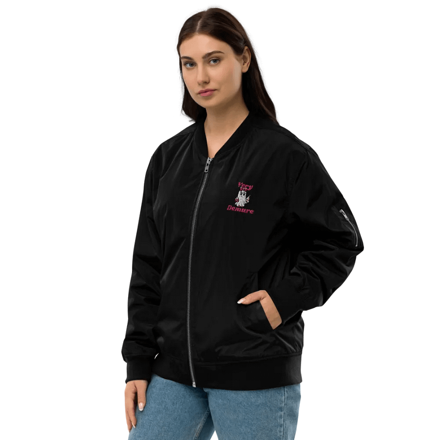 Very Demure Cute Ghost Embroidered Premium Recycled Bomber Jacket product image (11)