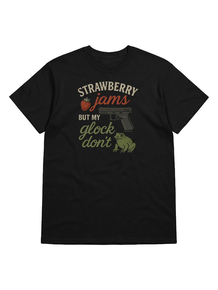 Strawberry Jams But My Glock Don’t Funny Frog Gun T-Shirt product image (7)