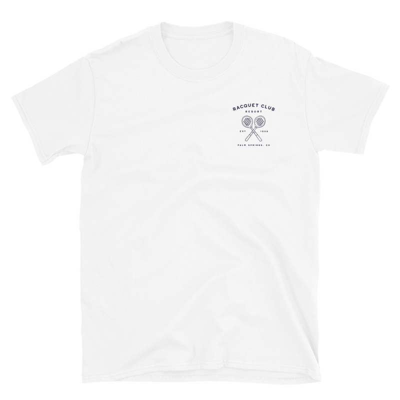 Racquet Club Resort - Navy Embroidered White T-Shirt product image (1)