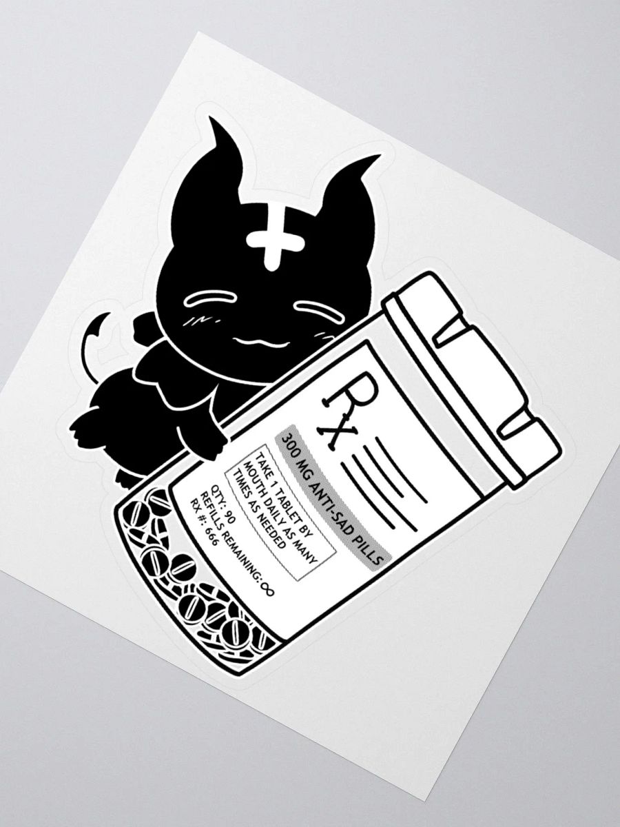 Greeble Anti-Sad Pills Kiss-Cut Sticker (Greyscale) product image (6)