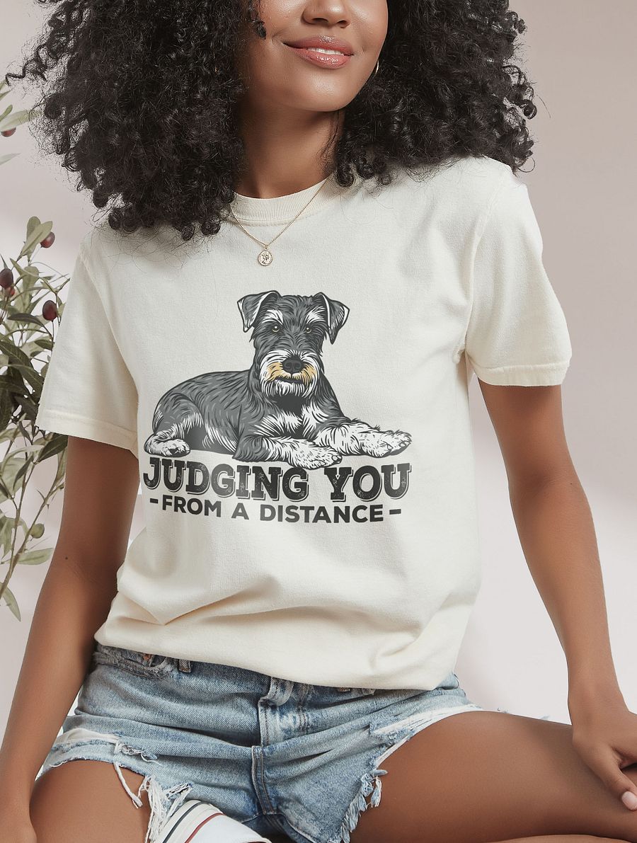 Judging You from a Distance T-Shirt of a Schnauzer | Funny T-Shirt for Schnauzer Paw-rents product image (16)