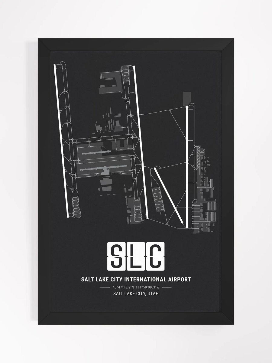 Framed Airport SLC Premium Map On Matt Paper product image (1)