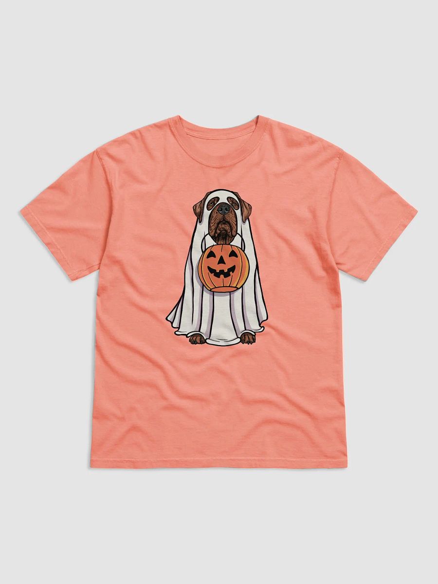 Funny Halloween Neapolitan Mastiff(Red) T-Shirt | Funny Dog Wearing a Ghost Costume and Holding a Pumpkin Basket product image (22)