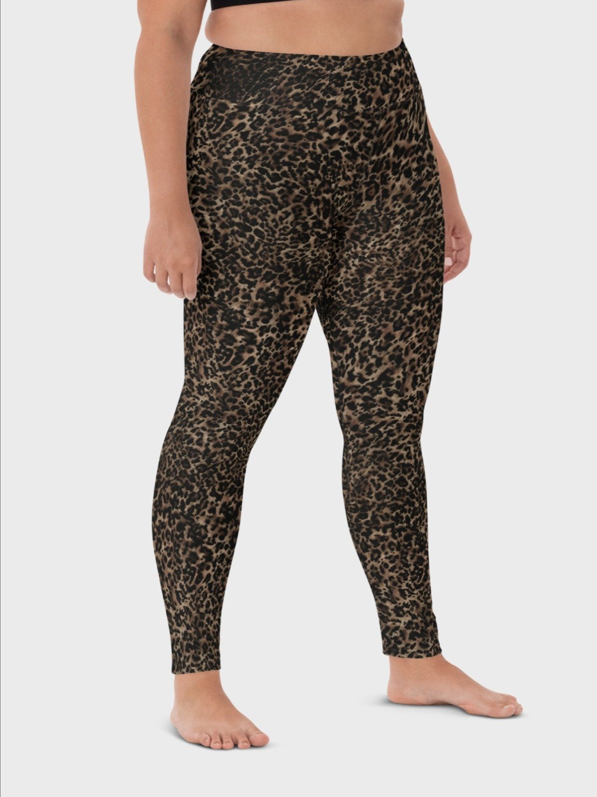 High-Waisted Leggings "Chic Dark Brown Leopard" Printed product image (9)