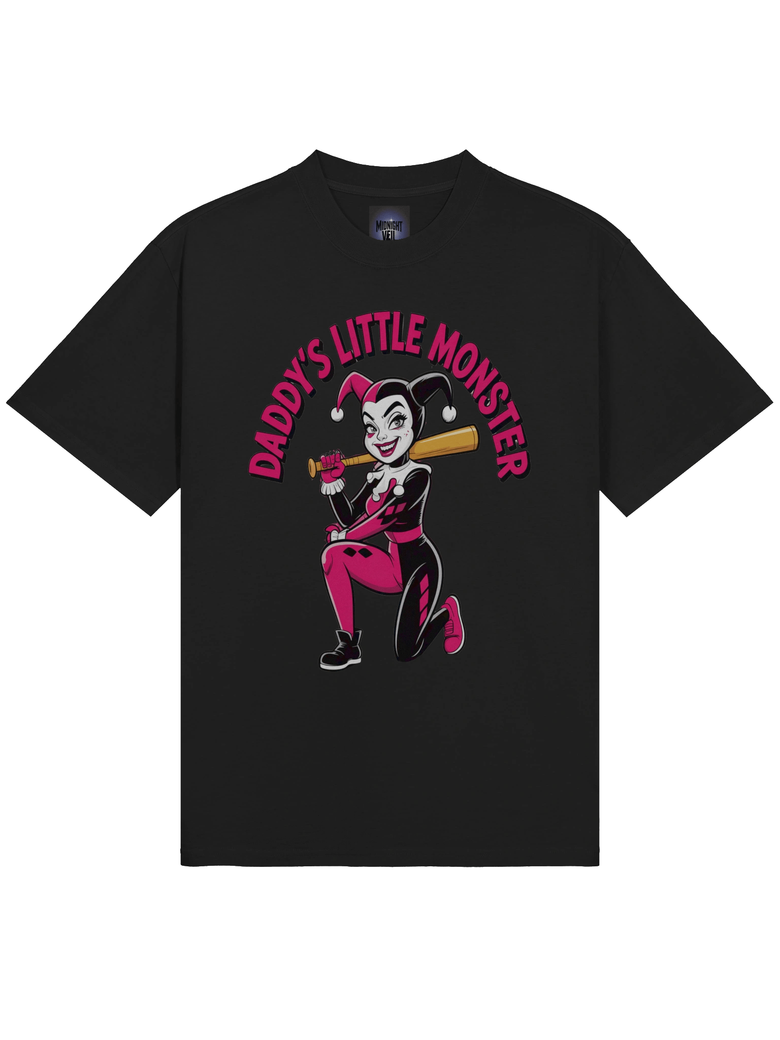 Mischievous Minion: Harley Quinn Daddy's Little Monster Oversized Faded T-Shirt product image (5)